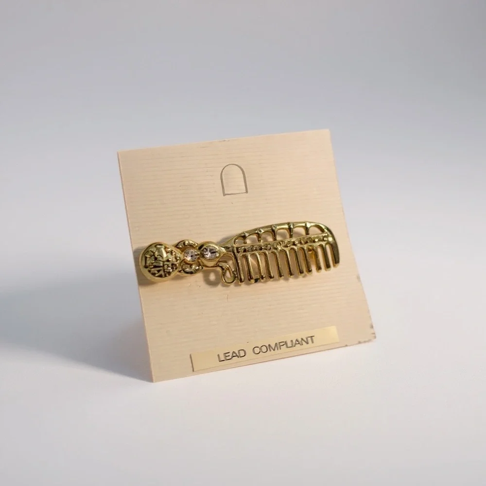 Elegant Gold Hair Comb‎ Brooch